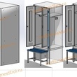 Шкаф гардеробный двухсекционный 2 двери (с нишей для скамьи) 1850*500*700 S-0,5мм - uralbiznesstroi.ru – Санкт-Петербург