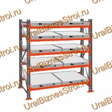 Стеллаж с выкатными платформами  2500*1800*1050 5 яруса 10 платформ - uralbiznesstroi.ru – Санкт-Петербург