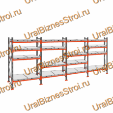 Стеллаж с выкатными платформами  2000*7200*1050 4 яруса 32 платформы - uralbiznesstroi.ru – Санкт-Петербург