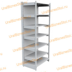 Торговый пристенный стеллаж с передней стойкой 2800*500*900 7 полок - uralbiznesstroi.ru – Санкт-Петербург