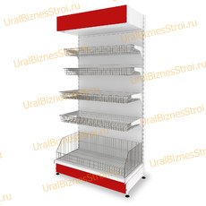 Торговый стеллаж с корзиной 2350*500*1000 - uralbiznesstroi.ru – Санкт-Петербург