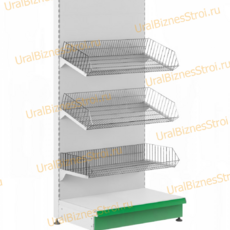 Торговый стеллаж с корзиной 1450*400*600 - uralbiznesstroi.ru – Санкт-Петербург