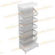 Торговый стеллаж с корзиной 2350*400*1000 - uralbiznesstroi.ru – Санкт-Петербург