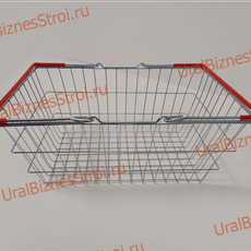 Корзина покупательская, цинк хроматированный (20л) 2 ручки, ПВХ,  цвет-красный - uralbiznesstroi.ru – Санкт-Петербург