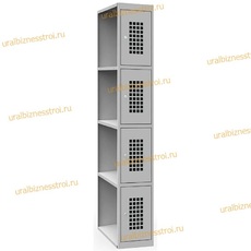  Шкаф сумочный разборный 300х500х1850 (ШхГхВ) 4-ячеечный 1х секционный S-0,6мм (дополнительная секция) - uralbiznesstroi.ru – Санкт-Петербург