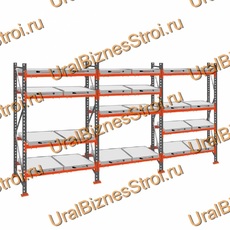 Стеллаж с выкатными платформами  2500*5400*1050 4 яруса 24 платформы - uralbiznesstroi.ru – Санкт-Петербург