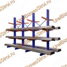 Стеллаж консольный двусторонний 3000x1150x2020 мм тяжелый 5 ярусов - uralbiznesstroi.ru – Санкт-Петербург