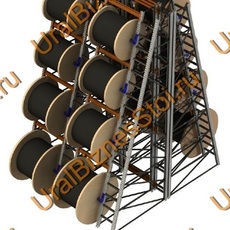 Наклонные кабельные стеллажи на базе паллетных стеллажей - uralbiznesstroi.ru – Санкт-Петербург