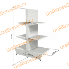 Торговый островной стеллаж 1450*500*600 3 полки - uralbiznesstroi.ru – Санкт-Петербург