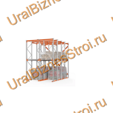 Стеллаж набивной паллетный (4000х3060х4000 мм), 2 линии, 2 яруса - uralbiznesstroi.ru – Санкт-Петербург