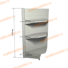 Торговый угловой стеллаж 1450*500*900 3 полки - uralbiznesstroi.ru – Санкт-Петербург