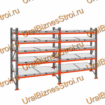 Стеллаж с выкатными платформами  2500*3600*1050 5 яруса 20 платформ - uralbiznesstroi.ru – Санкт-Петербург