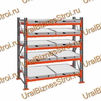 Стеллаж с выкатными платформами  2500*1800*1050 5 яруса 10 платформ - uralbiznesstroi.ru – Санкт-Петербург