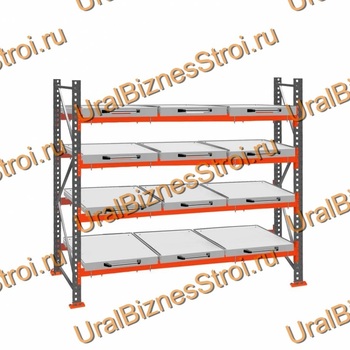 Стеллаж с выкатными платформами  2000*2700*1050 4 яруса 12 платформ - uralbiznesstroi.ru – Санкт-Петербург