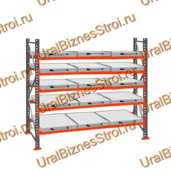 Стеллаж с выкатными платформами  3000*2700*1050 5 яруса 15 платформ - uralbiznesstroi.ru – Санкт-Петербург