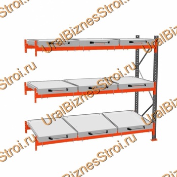 Стеллаж с выкатными платформами дополнительная секция 2500*2700*1050 3 яруса 9 платформ - uralbiznesstroi.ru – Санкт-Петербург