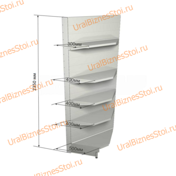Торговый угловой стеллаж 2350*500*900 5 полок - uralbiznesstroi.ru – Санкт-Петербург