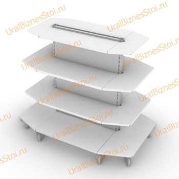 Стеллаж островной с торцевыми полками 2350*400*600 4 полки - uralbiznesstroi.ru – Санкт-Петербург