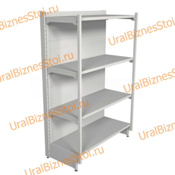 Торговый пристенный стеллаж с передней стойкой 1450*300*1000 4 полки - uralbiznesstroi.ru – Санкт-Петербург
