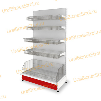 Торговый стеллаж с корзиной 1950*500*600 - uralbiznesstroi.ru – Санкт-Петербург