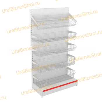 Торговый стеллаж с корзиной 1950*500*1200 - uralbiznesstroi.ru – Санкт-Петербург
