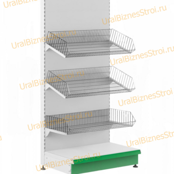 Торговый стеллаж с корзиной 1450*400*600 - uralbiznesstroi.ru – Санкт-Петербург