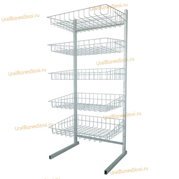 Стойка прикассовая 1800х400х400 , 5 корзин - uralbiznesstroi.ru – Санкт-Петербург