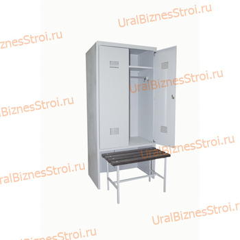 Шкаф гардеробный двухсекционный 2 двери (с нишей для скамьи) 1850*500*600 S-0,6мм - uralbiznesstroi.ru – Санкт-Петербург