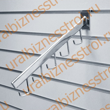 F 112 Кронштейн наклонный, с 5-ю крючками , 400 мм, хром - uralbiznesstroi.ru – Санкт-Петербург