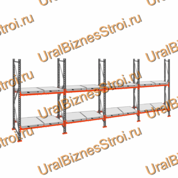 Стеллаж с выкатными платформами  3000*7200*1050 2 яруса 16 платформ - uralbiznesstroi.ru – Санкт-Петербург
