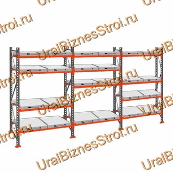 Стеллаж с выкатными платформами  2500*5400*1050 4 яруса 24 платформы - uralbiznesstroi.ru – Санкт-Петербург