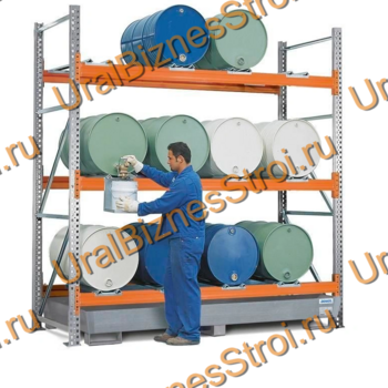 Паллетный стеллаж для бочек 3000*1050*2700 3 яруса 1210 кг на ярус - uralbiznesstroi.ru – Санкт-Петербург