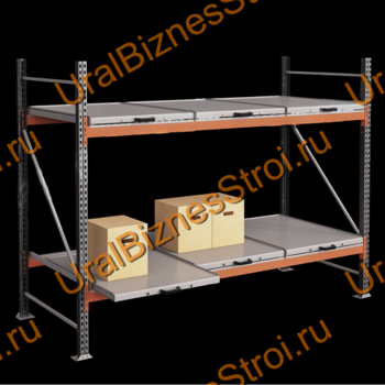 Стеллаж с выкатными платформами  2000*2700*1050 2 яруса 6 платформ - uralbiznesstroi.ru – Санкт-Петербург