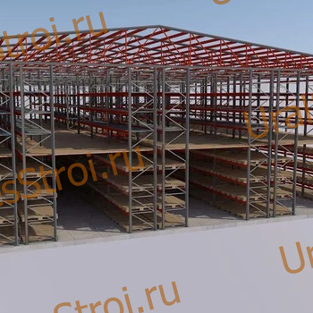 Быстровозводимый склад (мезонин) на паллетных стеллажах 20000*27000*10000 2 этажа - uralbiznesstroi.ru – Санкт-Петербург